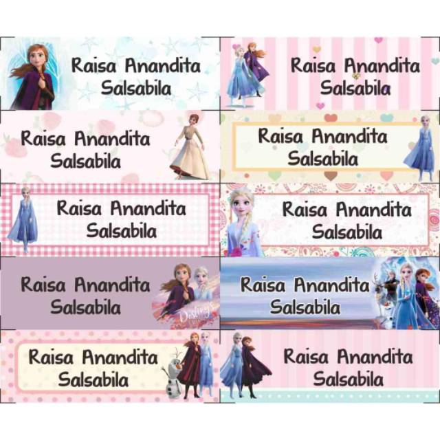 STICKER LABEL NAMA  FROZEN LOL  PRINCESS Shopee Indonesia