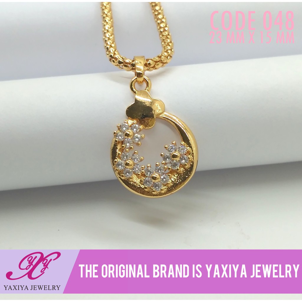 

Liontin emas permata Perhiasan imitasi Gold 18k Yaxiya Jewelry 048