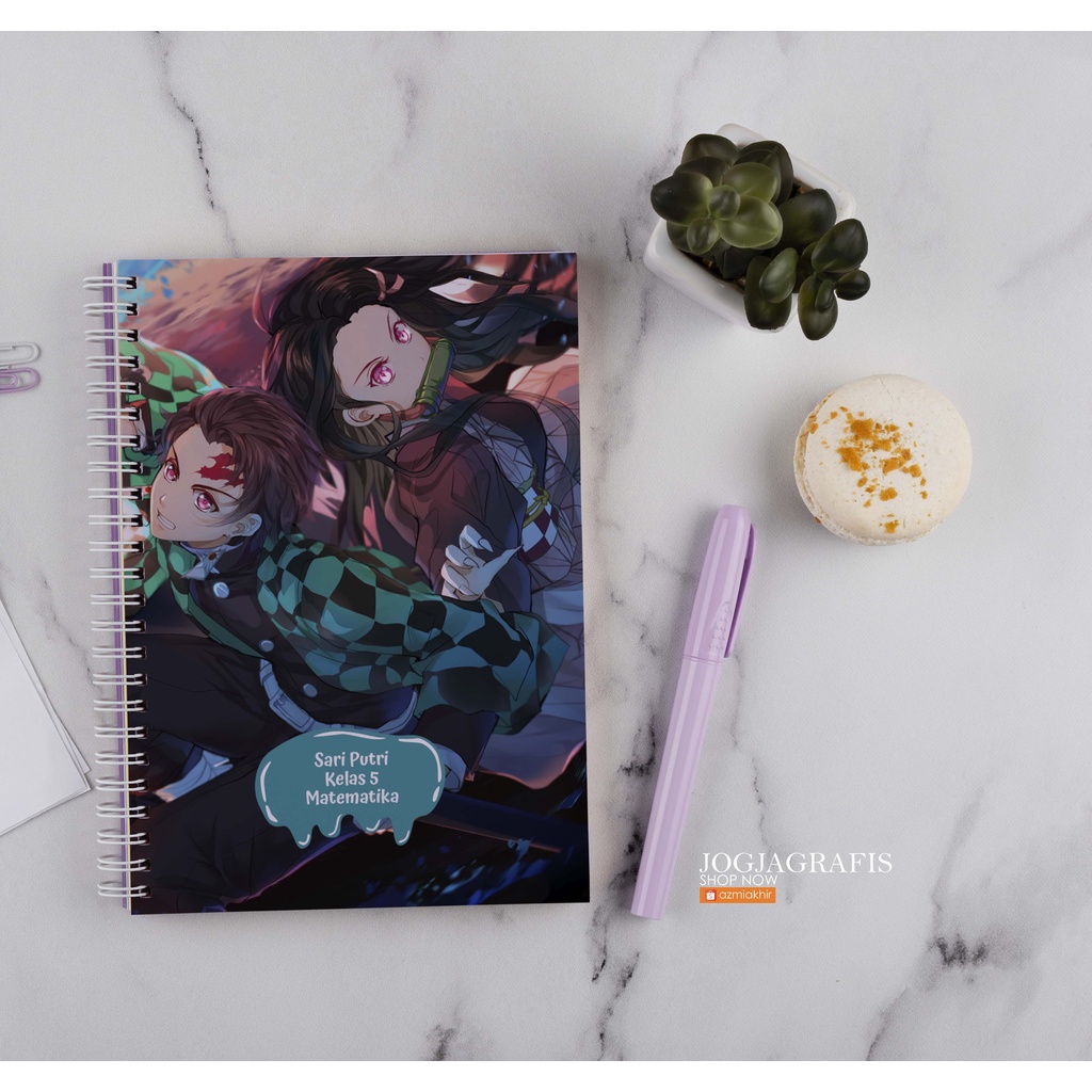 

Notebook Anime Demon Slayer A5 Custom Desain / BUKU TULIS CUSTOM / bloknot Spiral