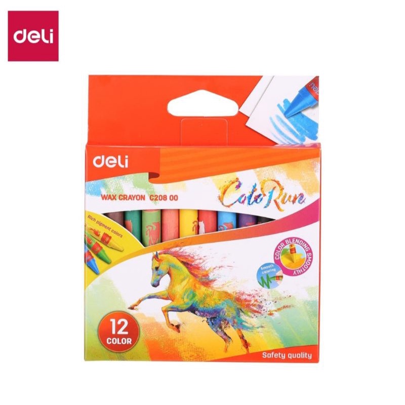 

Deli Krayon Lilin 12 Warna Reguler EC20800