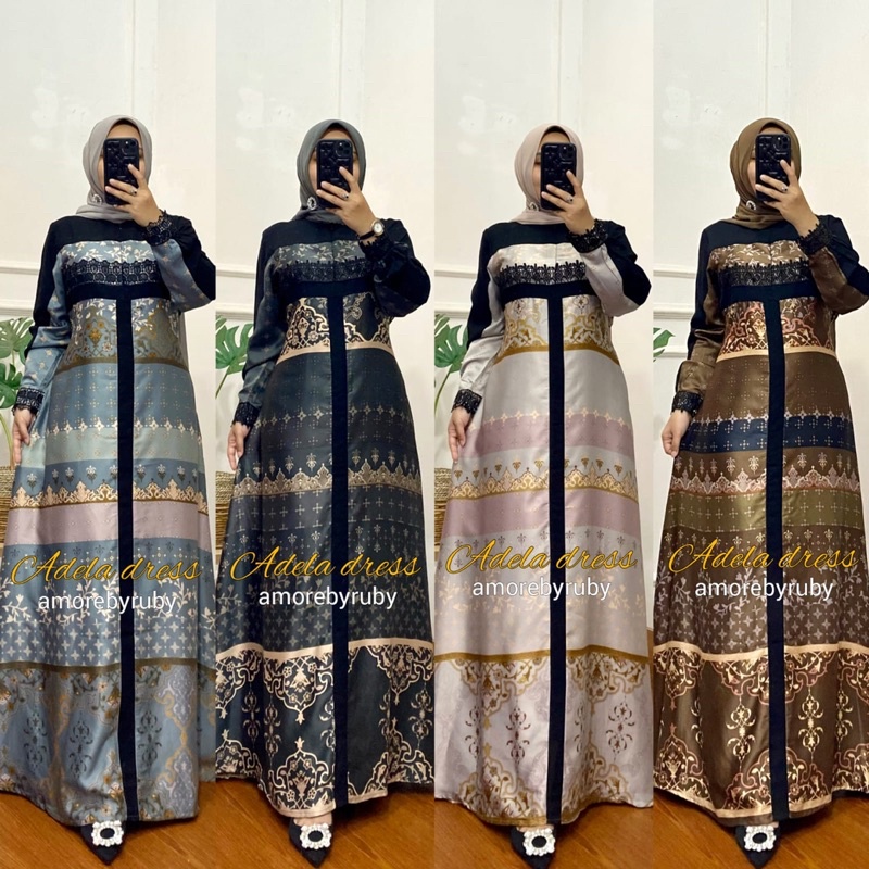 ADELA DRESS AMORE BY RUBY GAMIS RENDA DIOR SILK IMPORT MOTIF MIX PRADA CREPE
