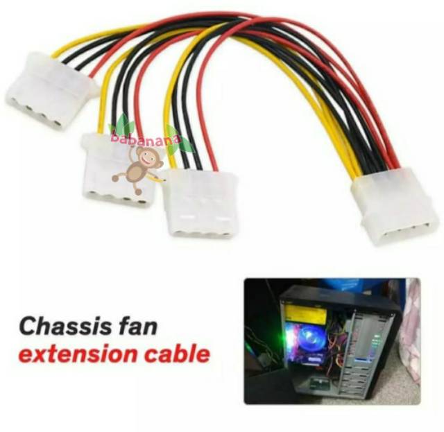 Kabel Molex 4 Pin Splitter 1 to 3 cabang cable pc power fan case komputer 4pin