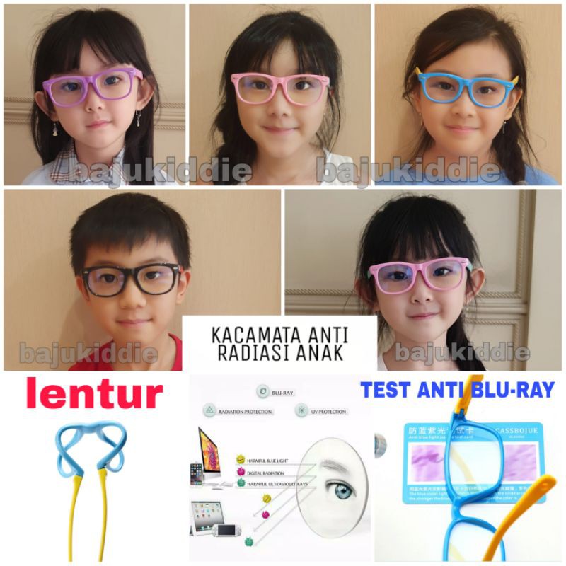 KACAMATA ANAK ANTI RADIASI GADGET COMPUTER LAPTOP HP BLUERAY BLUE LIGHT + UV PROTECTION