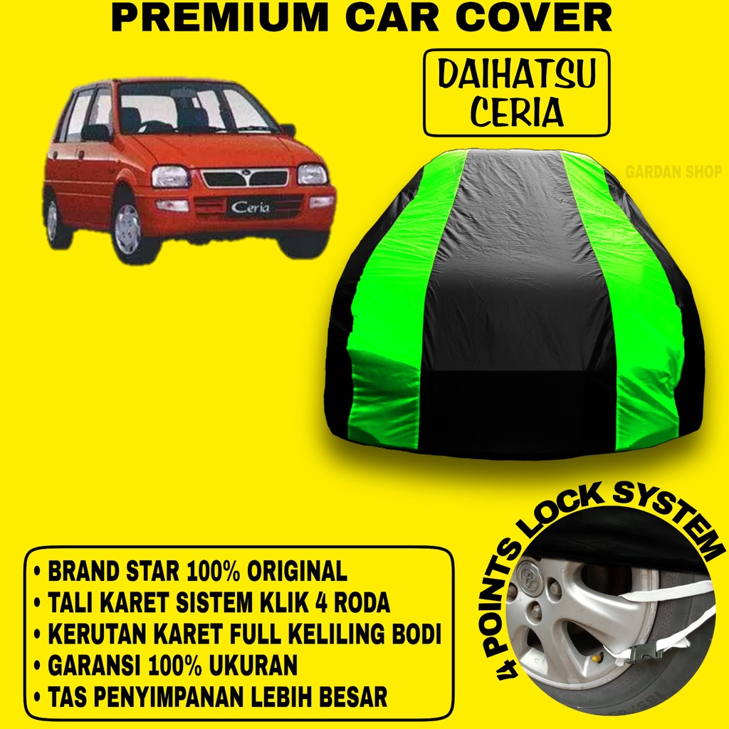 Body Cover DAIHATSU CERIA Sarung Strip HIJAU Penutup Pelindung Bodi Mobil Daihatsu Ceria PREMIUM