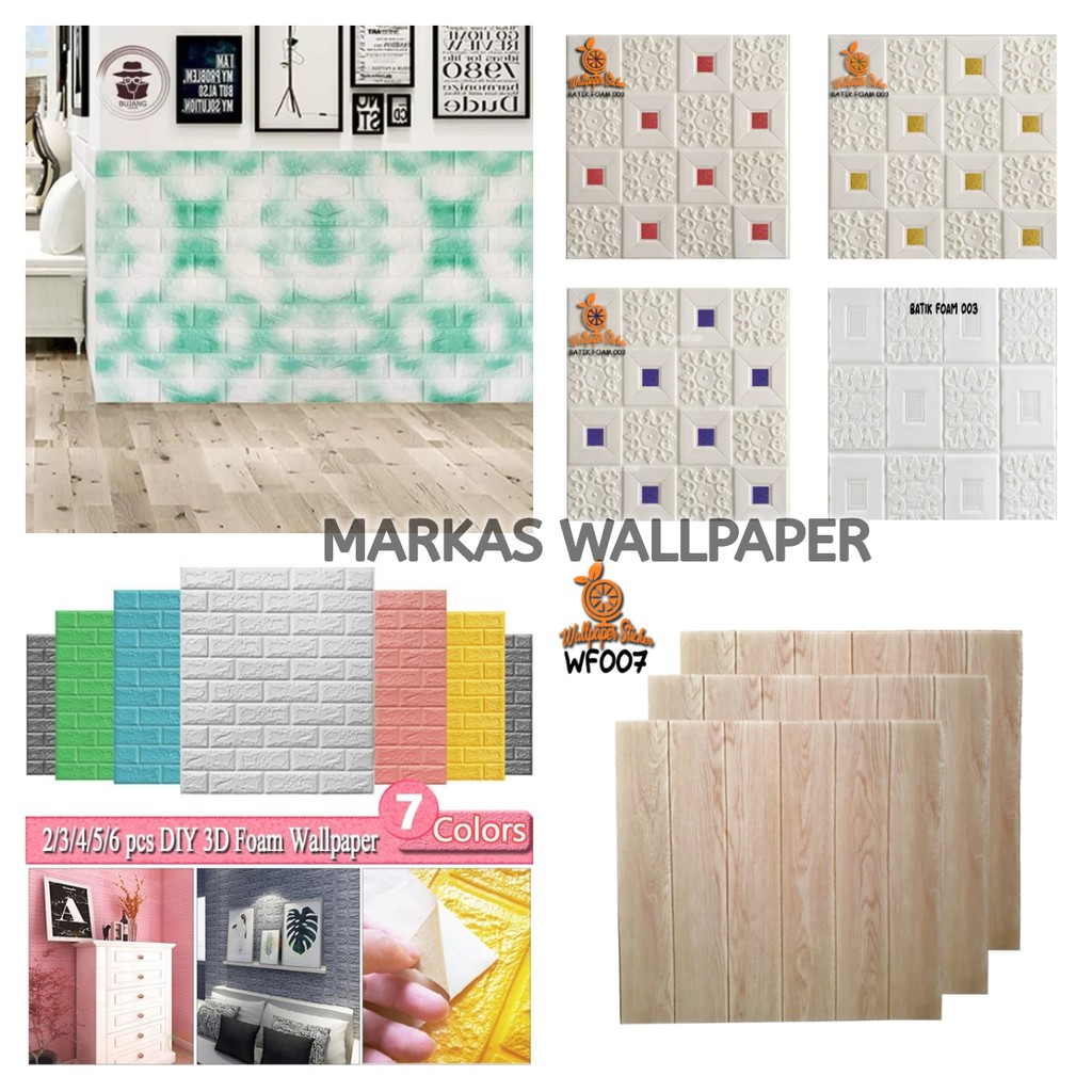 Wallpaper Foam Bata Wallpaper foam Kayu Wallpaper Foam Tebal 70cmX77cm