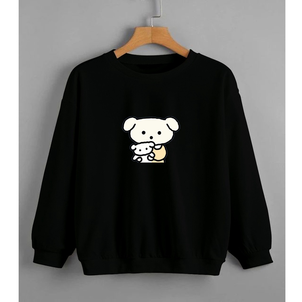 CALVIERO SHOP - BAJU SWEATER WANITA ATASAN WHITE DOG SWEATER DEWASA BRAND ANIME SWEATER HODDIE FASHION CITAYEM SCBD FASHION WEEK FASHION VIRAL TIKTOK