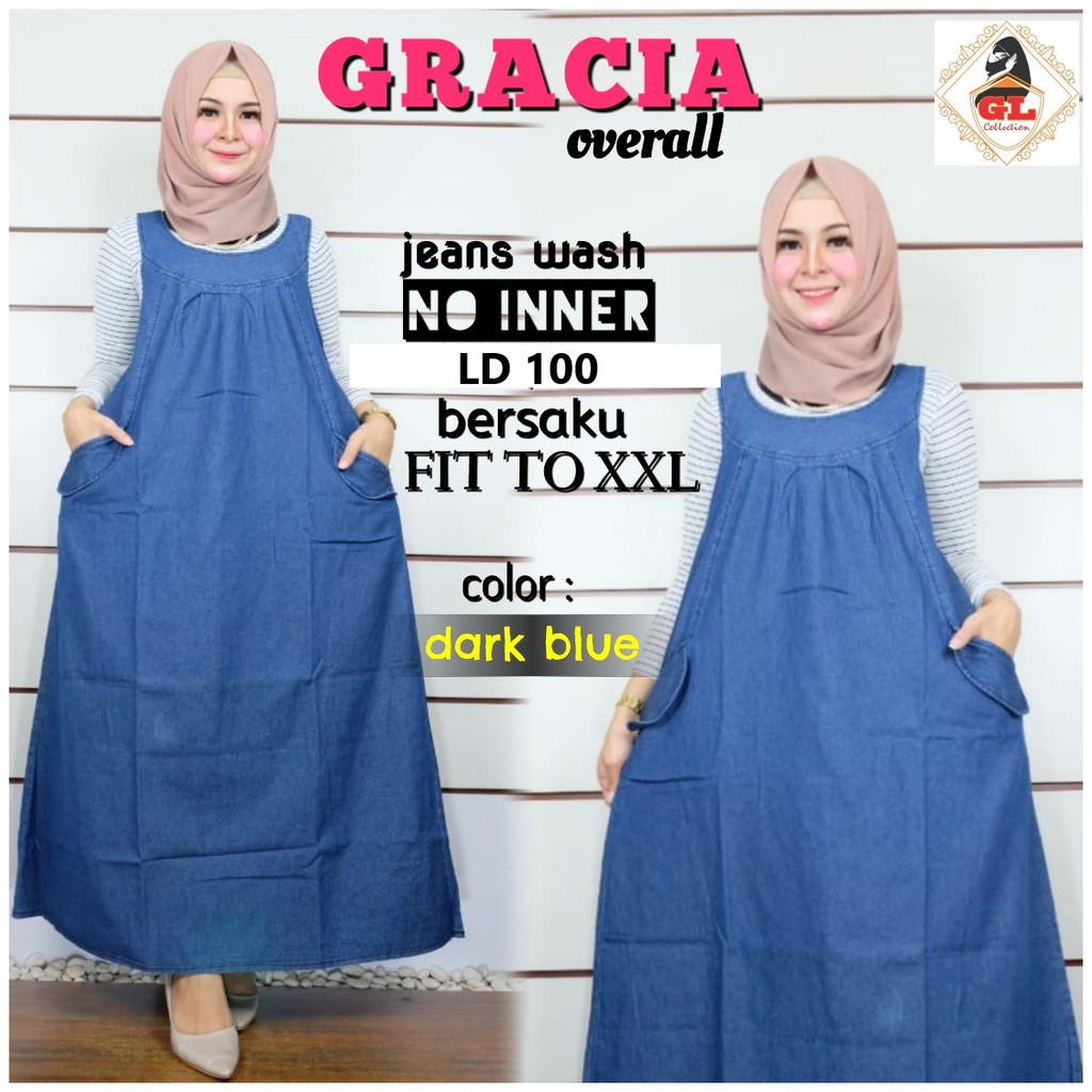 GRACIA OVERALL JUMBO VOXY JEANS PREMIUM HQ KEKINIAN MURAH