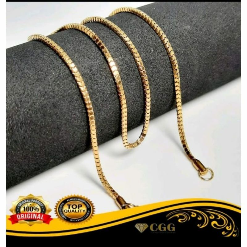 kalung milano Emas & Silver  titanium model kotak kalung fashion pria dan wanita