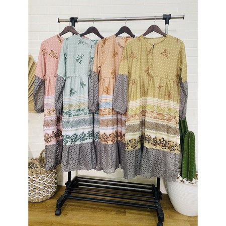 LONG TUNIK ISCHO BAHAN WOLFIS PREMIUM MOTIF