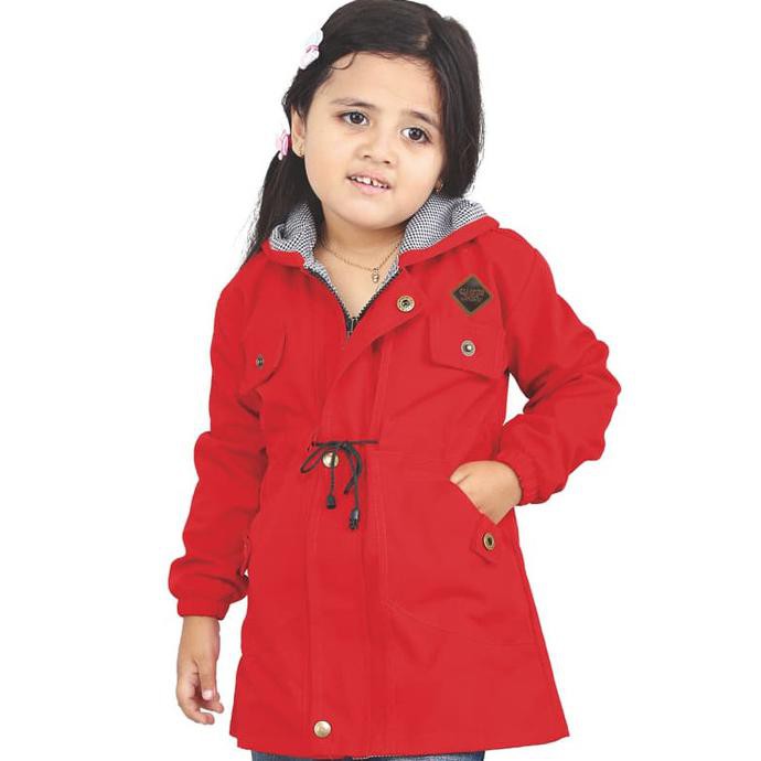 Jaket Anak Perempuan - jaket anak perempuan hoodie merah casual gunung anak cewek CZJR