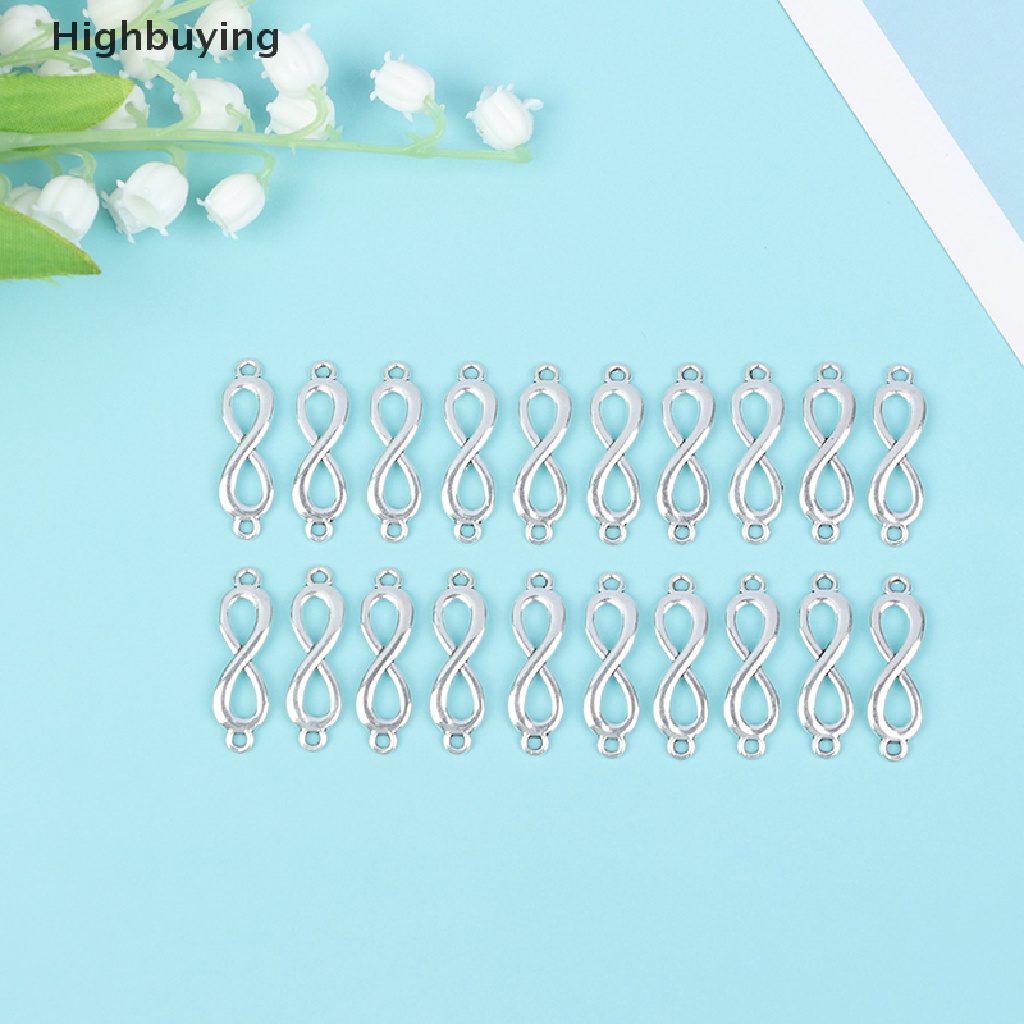 Hbid 20PCS Charms Link Simbol Infinity Warna Silver Untuk Membuat Liontin DIY