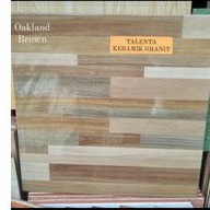 Keramik 40x40 Glossy 2 Motif Kayu Oakland dan Oakwood Brown & Grey Grade A
