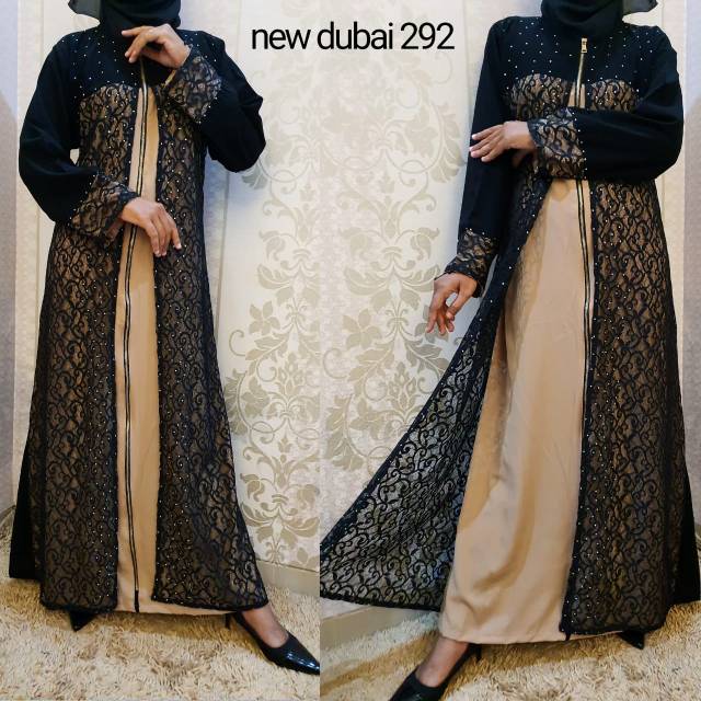 Dubai abaya brokat gliter 292 new