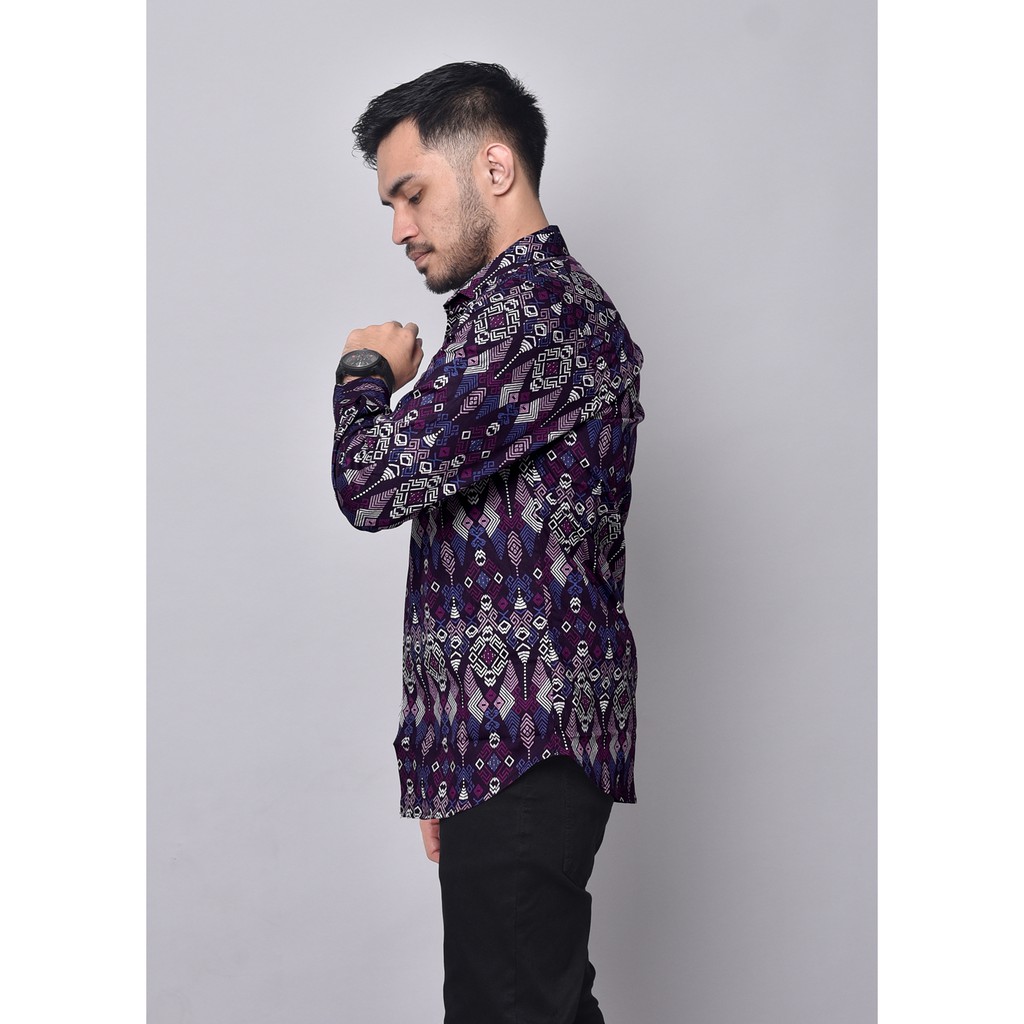 Babedo Kemeja Batik Pria Slim Fit Lengan Panjang Premium Motif Torpedo