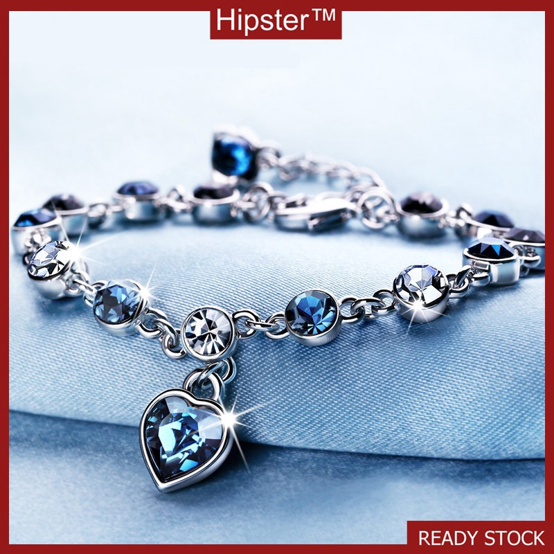 Fashion Kualitas Tinggi Kristal Cinta Romantis Gelang Korea Fashion Style Perhiasan