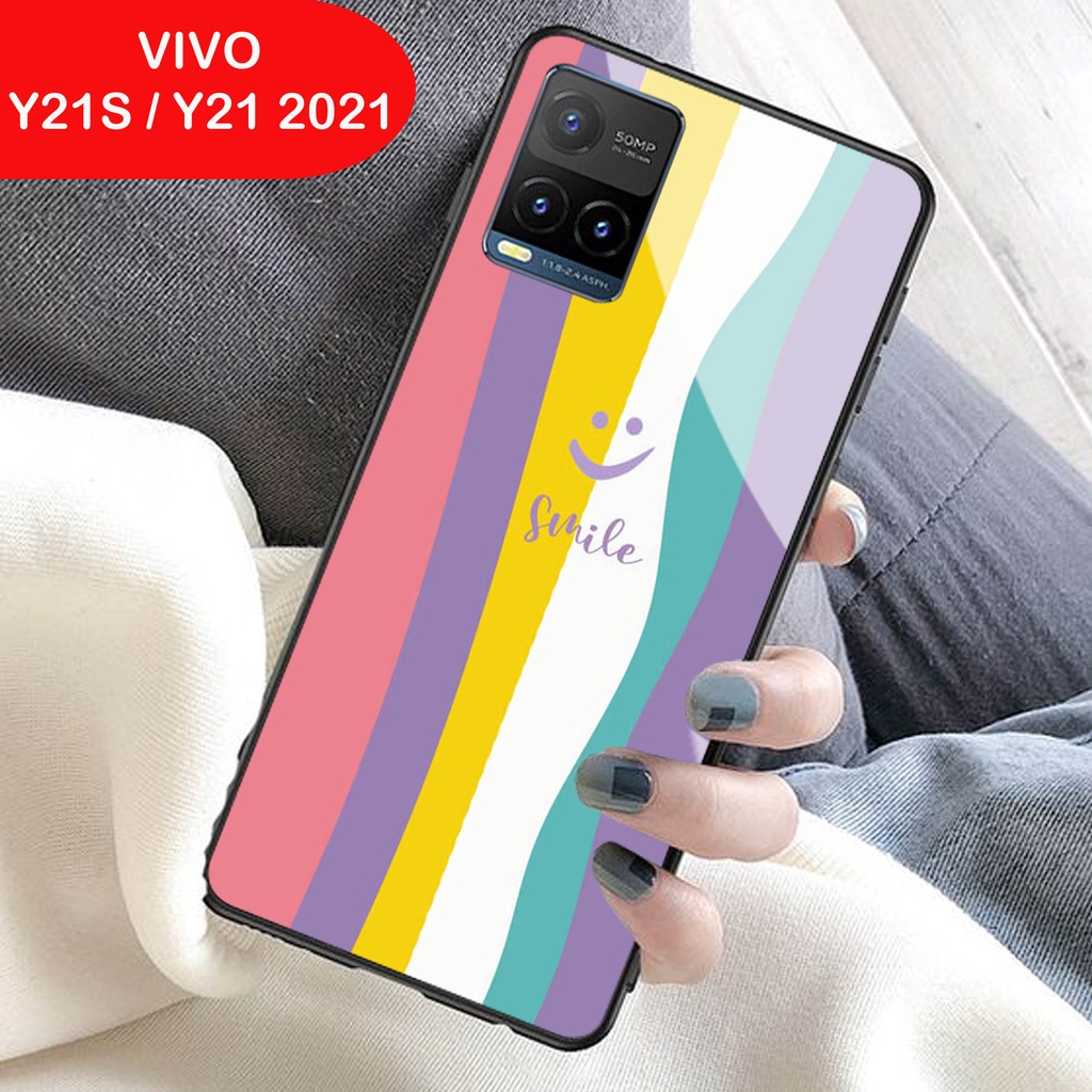 Softcase Glass Kaca VIVO Y21 Y21s 2021 - Casing HP VIVO Y21 Y21s 2021 [ S24 ].