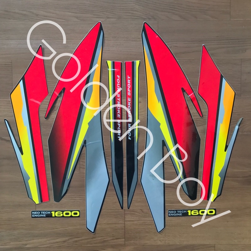 Striping Honda Gl Pro 97 Striping GL Pro 1997 Merah Stiker Honda Gl Pro 97 Striping GL Pro 1997 Mera