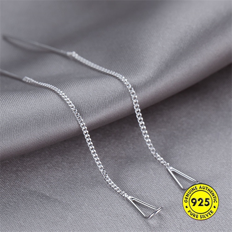 Anting Gantung Panjang Bahan Sterling Silver 925 Untuk Wanita