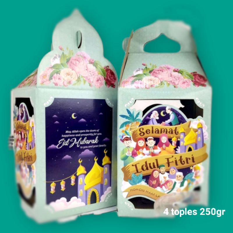 

BOX KUE KERING TOPLES 250GR ISI 4 - paper box kue lebaran - paper box kue kering - box kardus toples - hampers idul fitri - box parcel