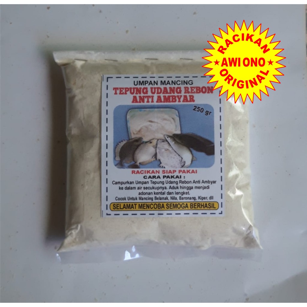 UMPAN MANCING TEPUNG UDANG REBON ANTI AMBYAR