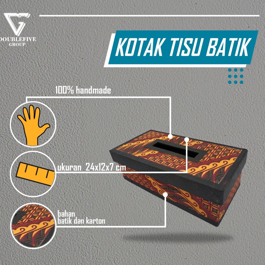 Tempat tissue Kotak Tissue tissue box Tisu Motif batik 24x12x7 cm