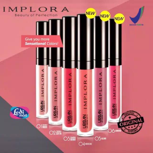 IMPLORA LIP CREAM  URBAN MATTE 12 WARNA ORIGINAL BPOM