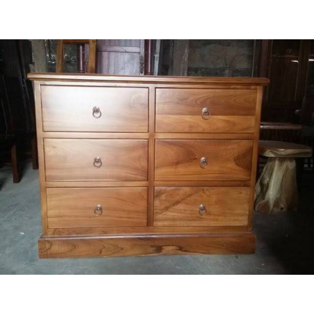 Meja Nakas Drawer Laci 6 Meja Drawer Kayu Jati Furniture Mebel MURAH LARIS SHOPEE