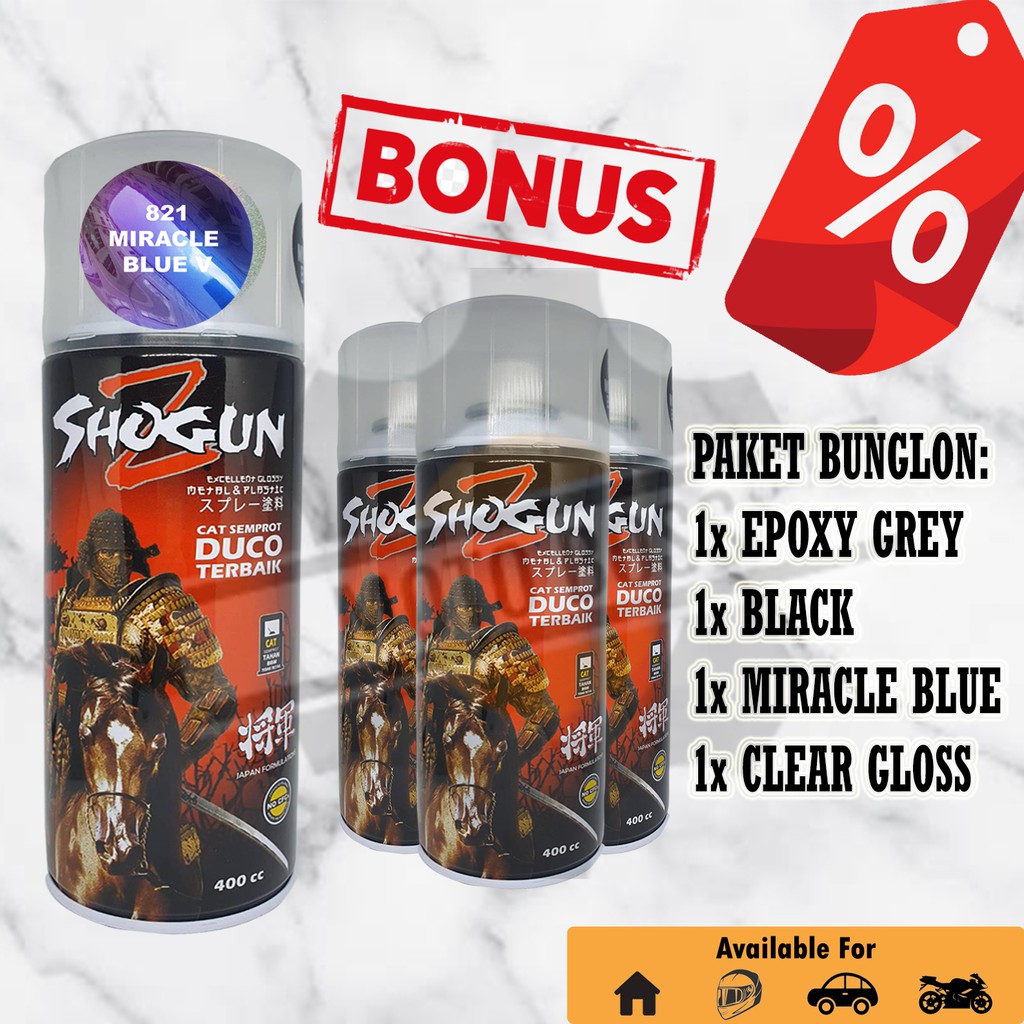 Paket Hemat Cat Semprot Shogun Z Miracle Blue Violet / Bunglon / Biru Ungu - PILOK PILOX