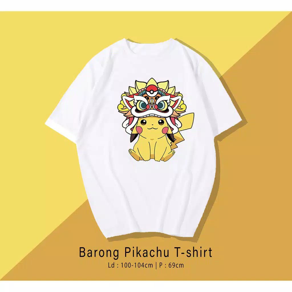 PIKACHU BARONG / TERMURAH BAJU KAOS KATUN WANITA/ PRIA UNISEX LENGAN PENDEK / TUMBLR TEE /  OVERSIZE