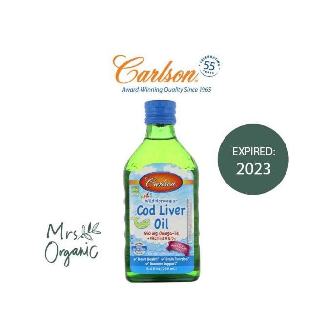 

Carlson Labs, Kid'S Wild Norwegian, Cod Liver Oil, Bubble Gum Flavor,