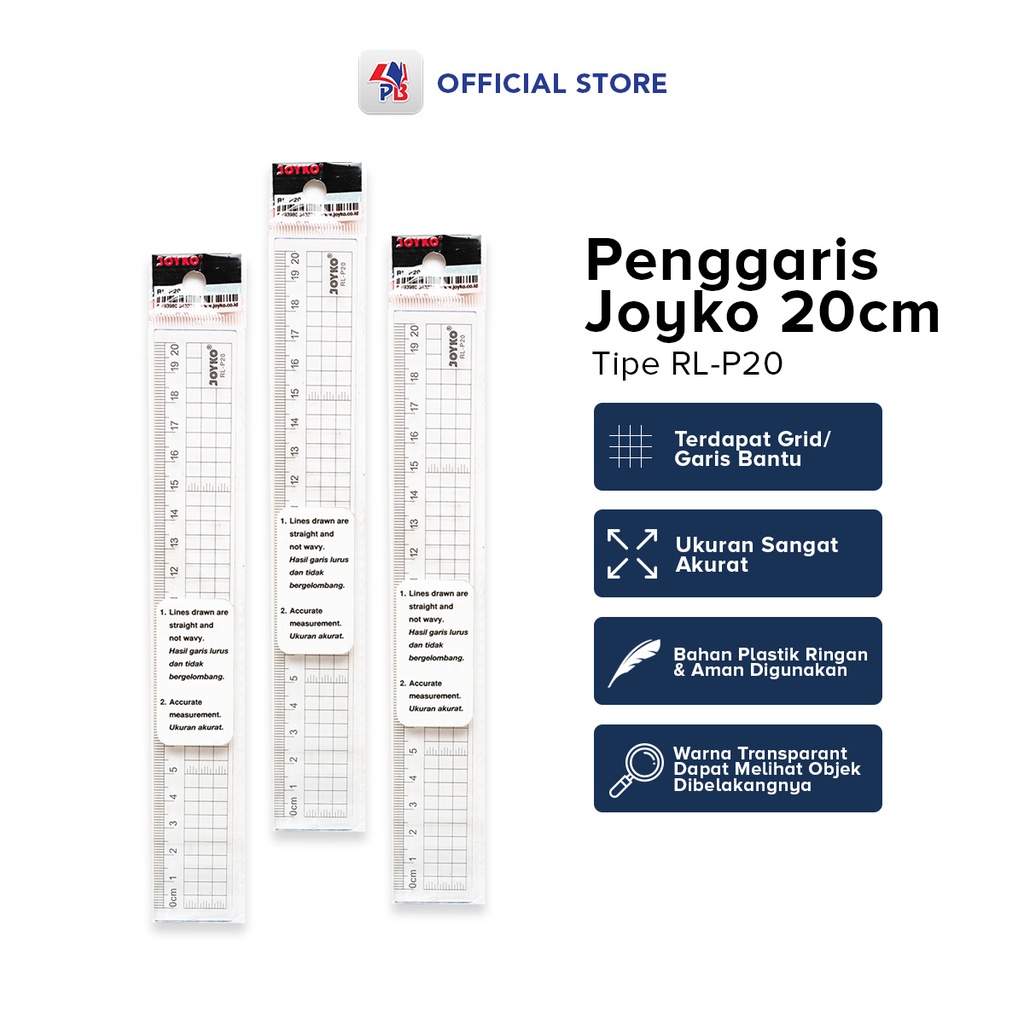

Penggaris Plastik Bening Joyko Ruler 20cm Tipe RL-P20 / PB EDUKASI ANAK - PBNB