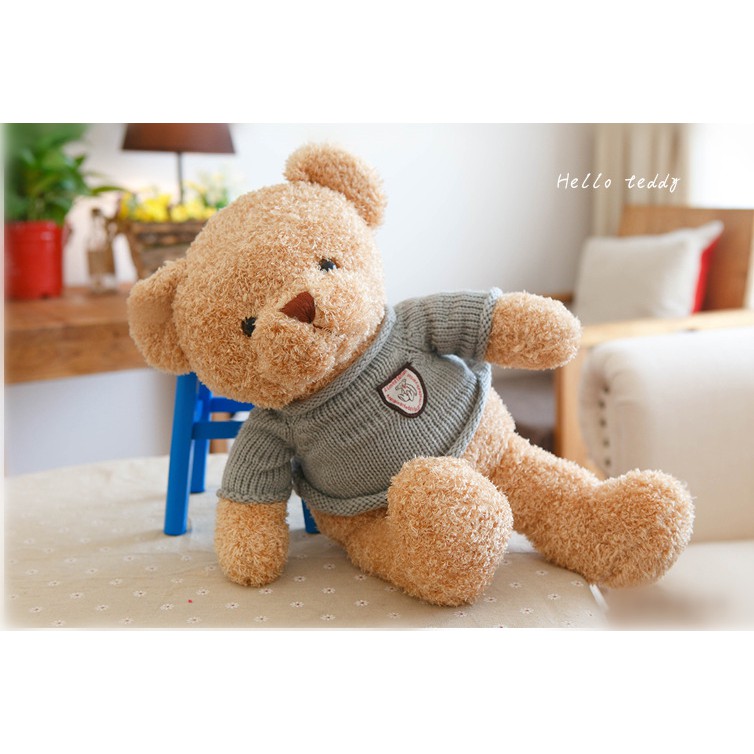 Boneka teddy bear sweater navy impor  kado ultah souvernir