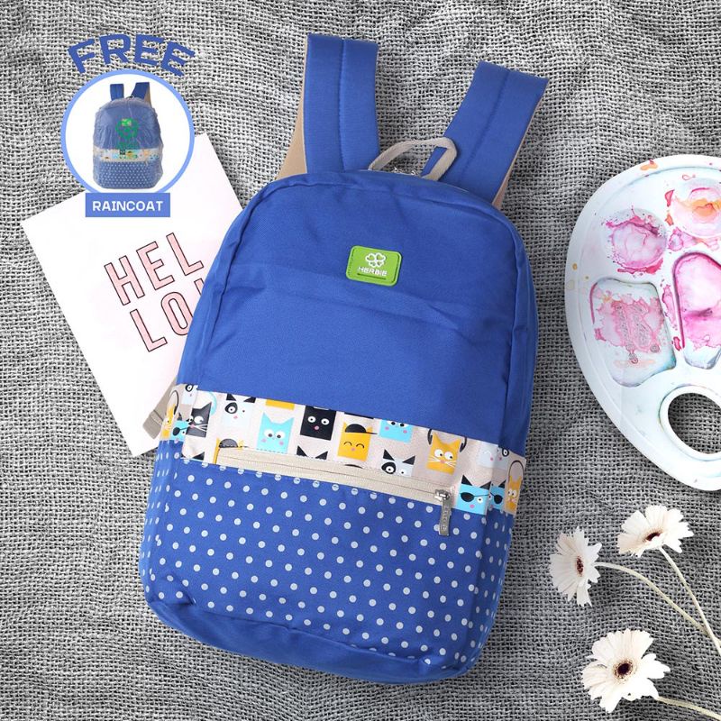 Tas Backpack Wanita Terbaru Biru | Tas Ransel Cewek | Tas Sekolah Kekinian Keren Original