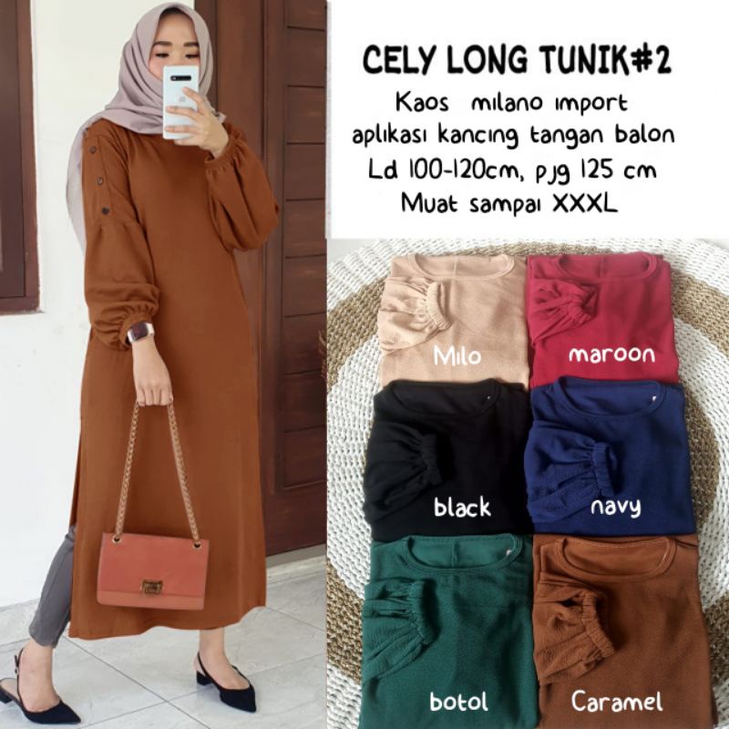 Cely Long Tunik - Tunik Milano Premium LD100+ / R.10 - 291-6224