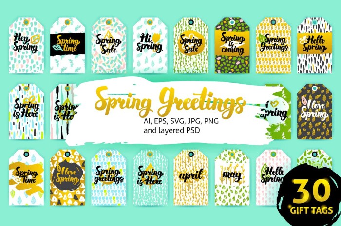 Spring Garden Gift Tags - Vector Designs