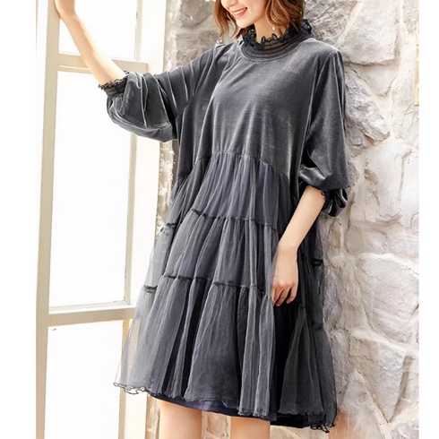 HOPYLOVY - Dress MIni Wanita Terbaru Kekinian Nancy Velvet Import