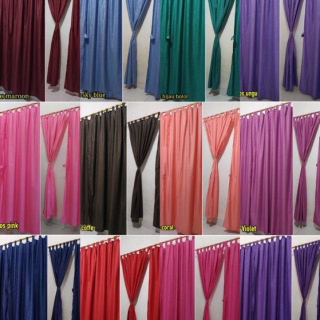 Gorden murah Gorden polos - Perekat