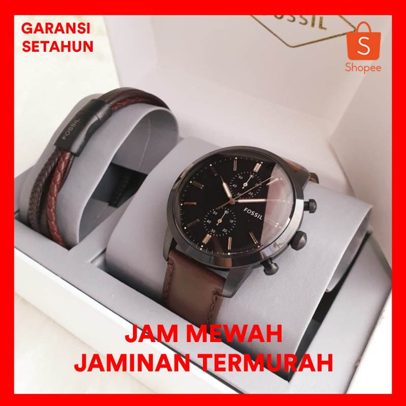 Jam Tangan Pria Merk Fossil FS5437 / FS 5437 Original Leather Free Yes