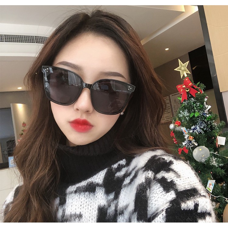 AZ102 [Cod][Ready Stock]Korean Fashion Square Frame Kacamata Hitam Wanita Sunglasses Anti