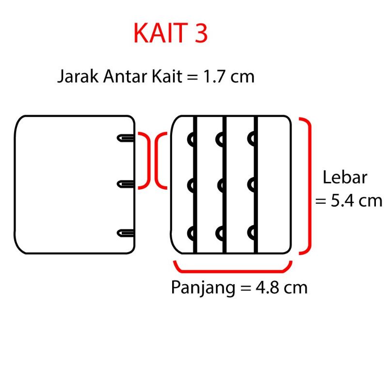 Kait bh bra tambahan penyambung tali BH bra extention