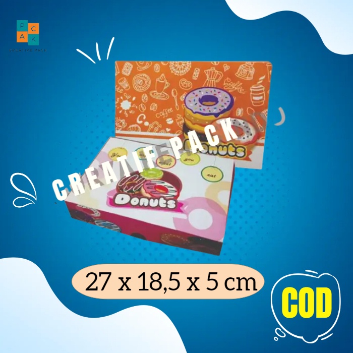 

Box donat donut 27x18,5x5 cm isi 6 kardus kerdus karton duplex