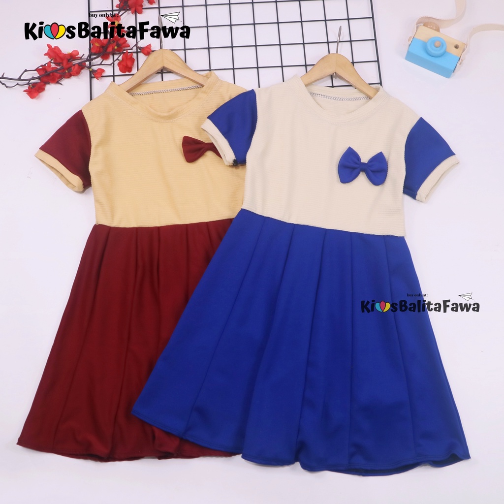 Dress Karin uk 5-6 Tahun / Balita Anak Perempuan Dres Lengan Pesta Kaos Baju Murah Gaun Pesta Import