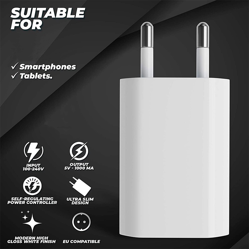 Phone Charger Cable Adapter Data Sync Charging Cords USB Wall Charger Travel Plug USB Cable Charger with Cable