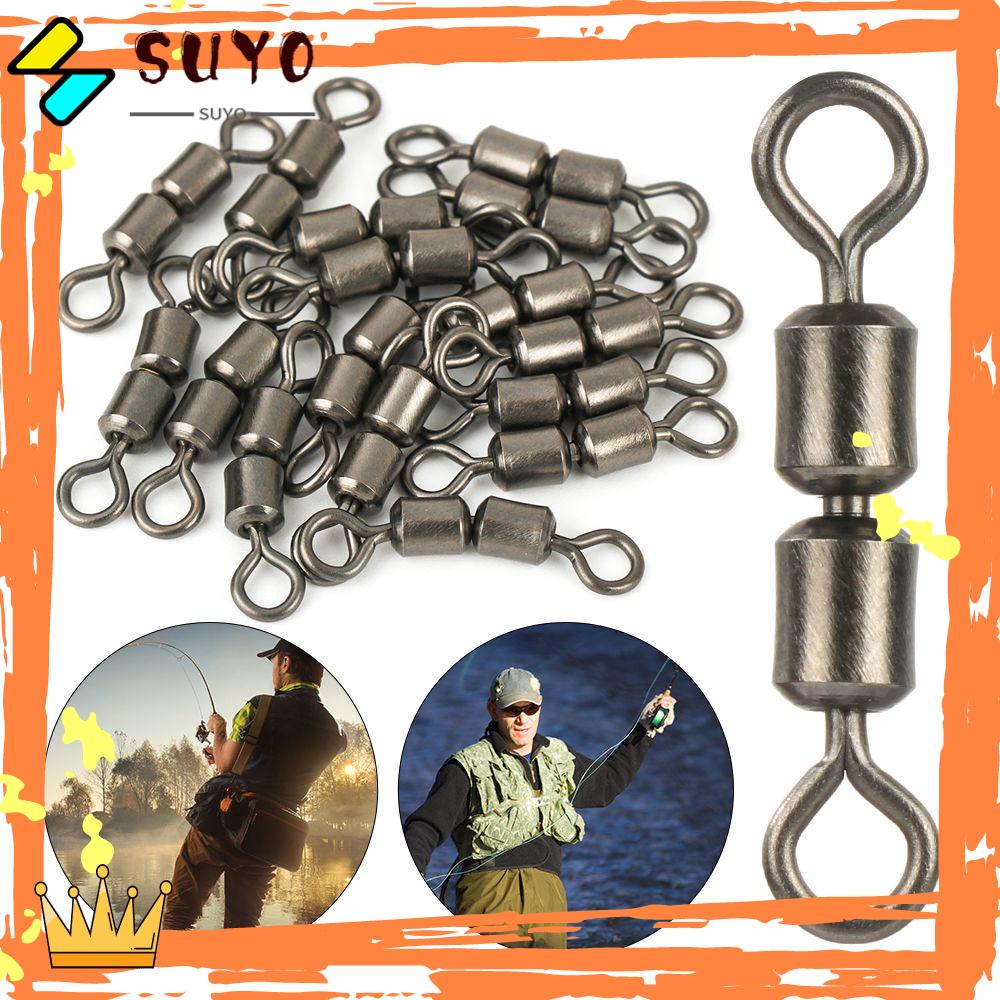 Suyo 20Pcs Kili-Kili Pancing 2# 4# 6# 8# 10# Cincin Rolling Ganda Warna Polos