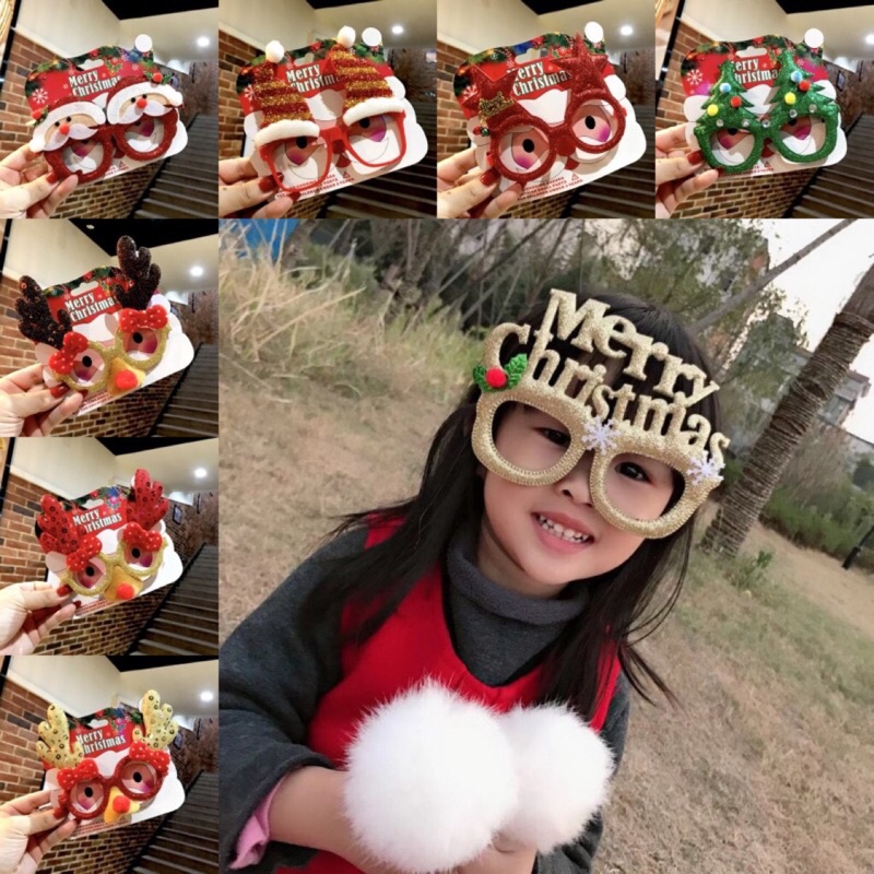 [Christmas Products]Merry Christmas Tree Reindeer Glasses Decoration