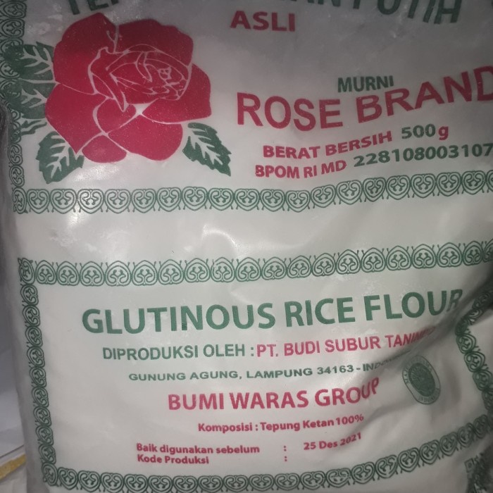 

KETAN-BERAS- TEPUNG KETAN PUTIH ROSEBRAND 500GR -BERAS-KETAN.