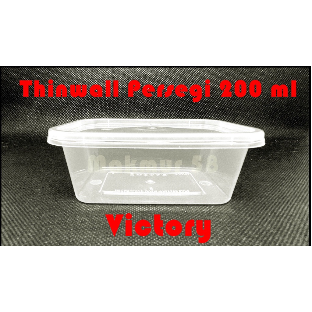 Thinwall Victory  Persegi / Rectangle 200 ml / kotak plastik / wadah plastik / box plastik