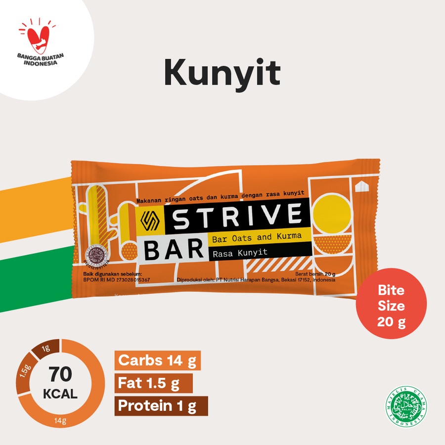 STRIVE BITE RASA KUNYIT ENERGY BAR SATUAN