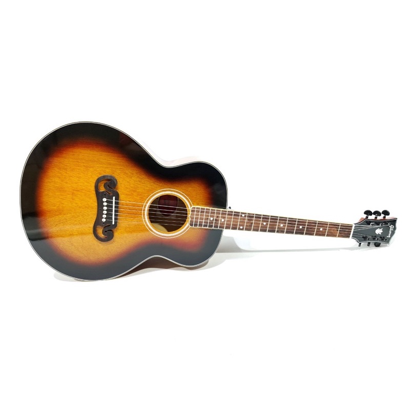 Gitar Akustik Merk Gibson Tipe J200 Jumbo Warna Sunburst Kuning Spruce Senar String Jumbo Trusrod
