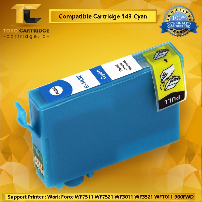 Cartridge Compatible 143 T143 T 143, Tinta Printer Epson Work Force WF7511 WF7521 WF3011 WF3521 WF7011 ME900WD 940FWD 960FWD